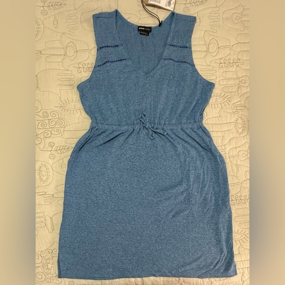 NEW Prana Cozy Up Korrine Dress M Blue Sky Heather Relaxed Fit Hemp - Picture 7 of 15